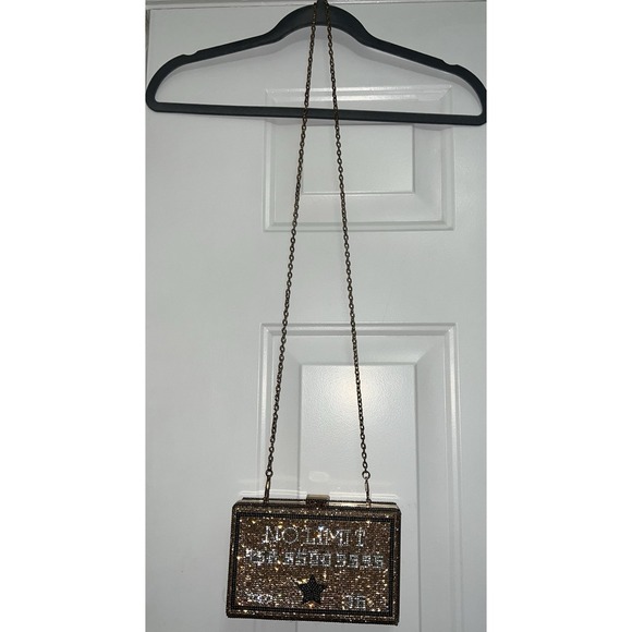 No Limit Rhinestone Clutch Purse Shoulder Bag YOLO Credit Card Money Urban Bling - Picture 14 of 15
